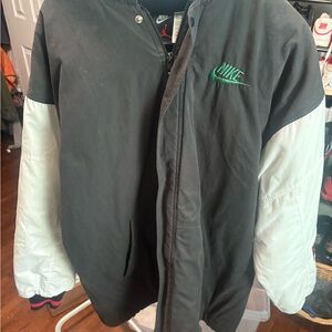 Nike Men's Black and White Bomber Jacket